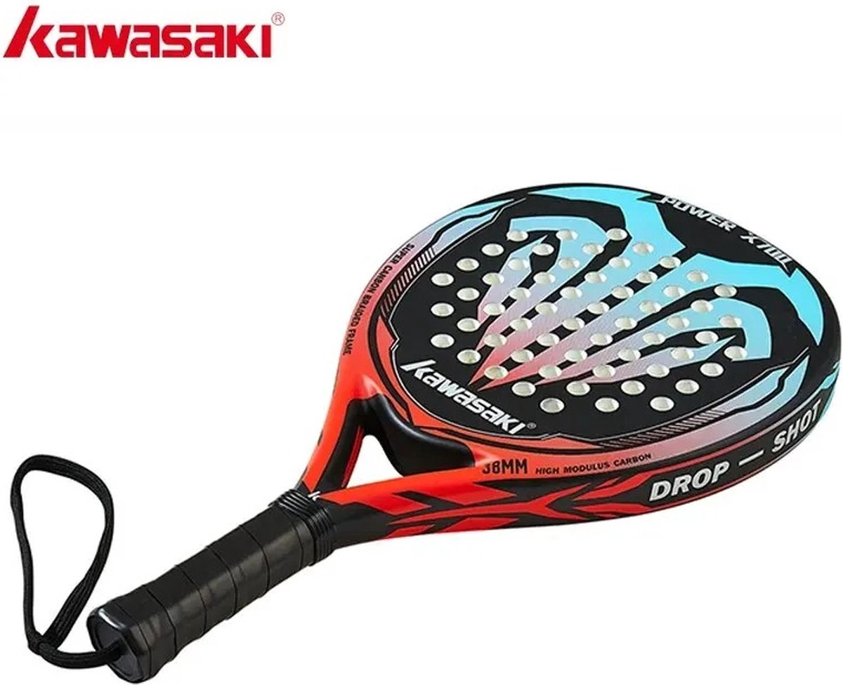 NewWave® - Padel Racket Met Hoes - Kawasaki 3K Carton Fiber Eva Power 600/700 Padel Racket Met Racket Cover